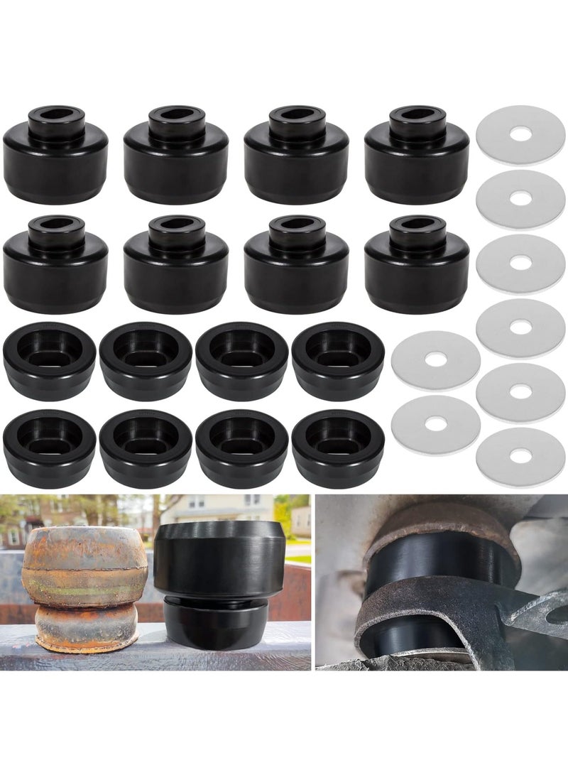7-141 Body and Cab Mount Bushing Kit for Chevy Silverado & Sierra 1500/2500 2WD/4WD 1999-2014 Polyurethane Body Cab Mounts & Washers (Black 24PCS) - Image 3
